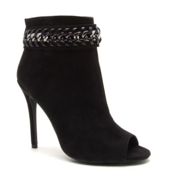 Qupid Shoes - PHOTO SHOOT ANKLE STILETTO HEEL BOOTIE BLK